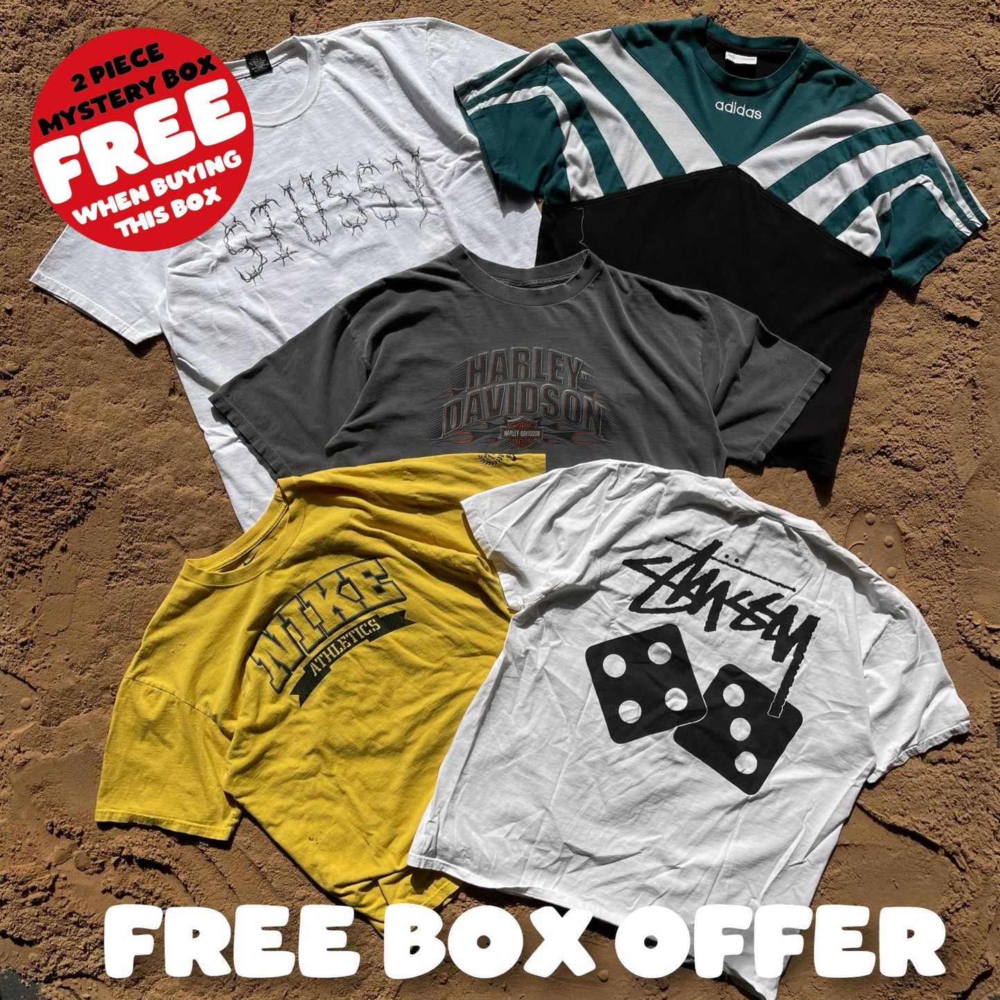 BRANDED T-SHIRT VINTAGE BOX - 5 PIECE